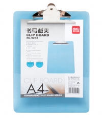 得力9252透明書寫板夾(淺藍)*15