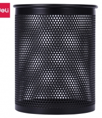 得力909圓形金屬網格筆筒黑φ80*100mm