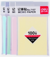 得力7157彩色百事貼76*101mm(黃)*12