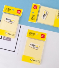 得力7734記事貼(淡黃)76*101mm(包)*12