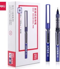 得力S657直液式中性筆藍*12