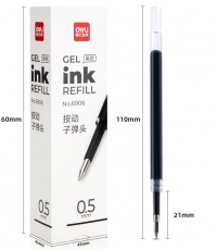 得力6906按鍵式中性筆替芯0.5mm黑色*20支