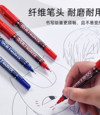 晨光細(xì)桿小雙頭記號(hào)筆MG2130紅*12