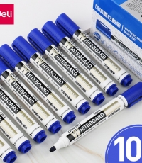 得力S502可加墨白板筆(藍)*10