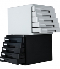 得力9773五層硬塑文件柜(黑)