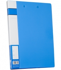 齊心A604長押夾+板夾文件夾 藍*20