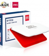 得力9893方形鐵蓋秒干印臺143x87mm(紅)