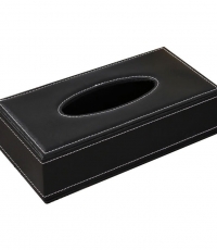 黑色皮面中號抽紙盒19*12*8cm