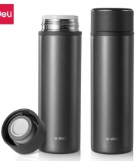 得力LL601-BWE商務(wù)保溫杯（500ml）(白)