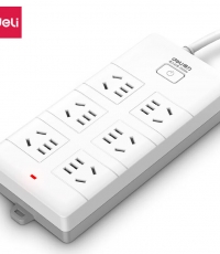 得力18168-10插座_6組_10米_PVC袋裝(白)