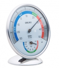 得力9011室內(nèi)溫濕度計(銀色)