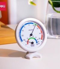 得力9012室內溫濕度計(白)