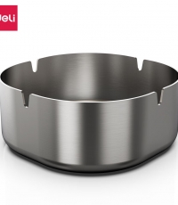 得力LQ172不銹鋼本色煙灰缸12cm（大號）