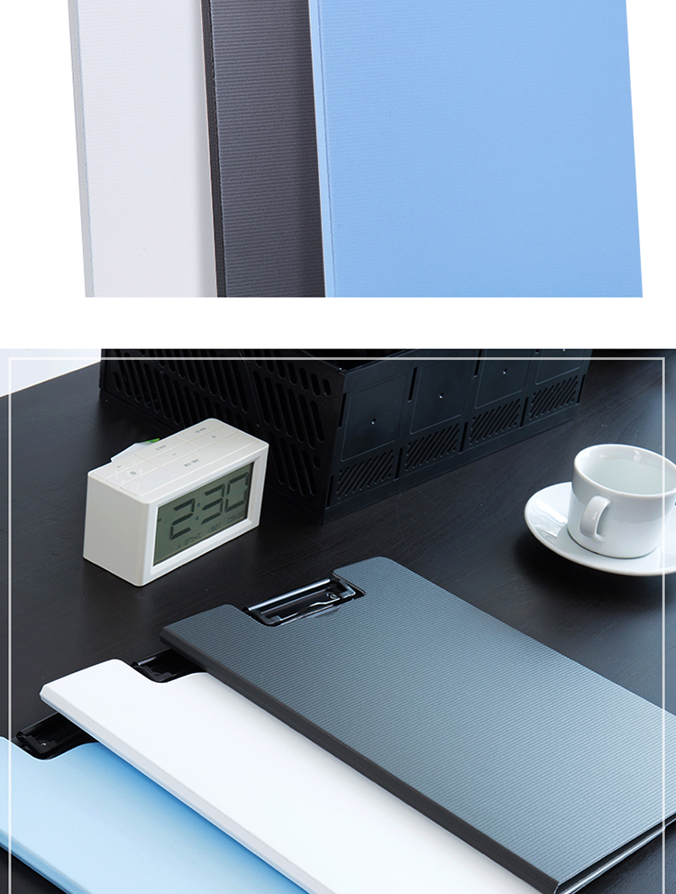 得力5016豎式折頁板夾(藍)