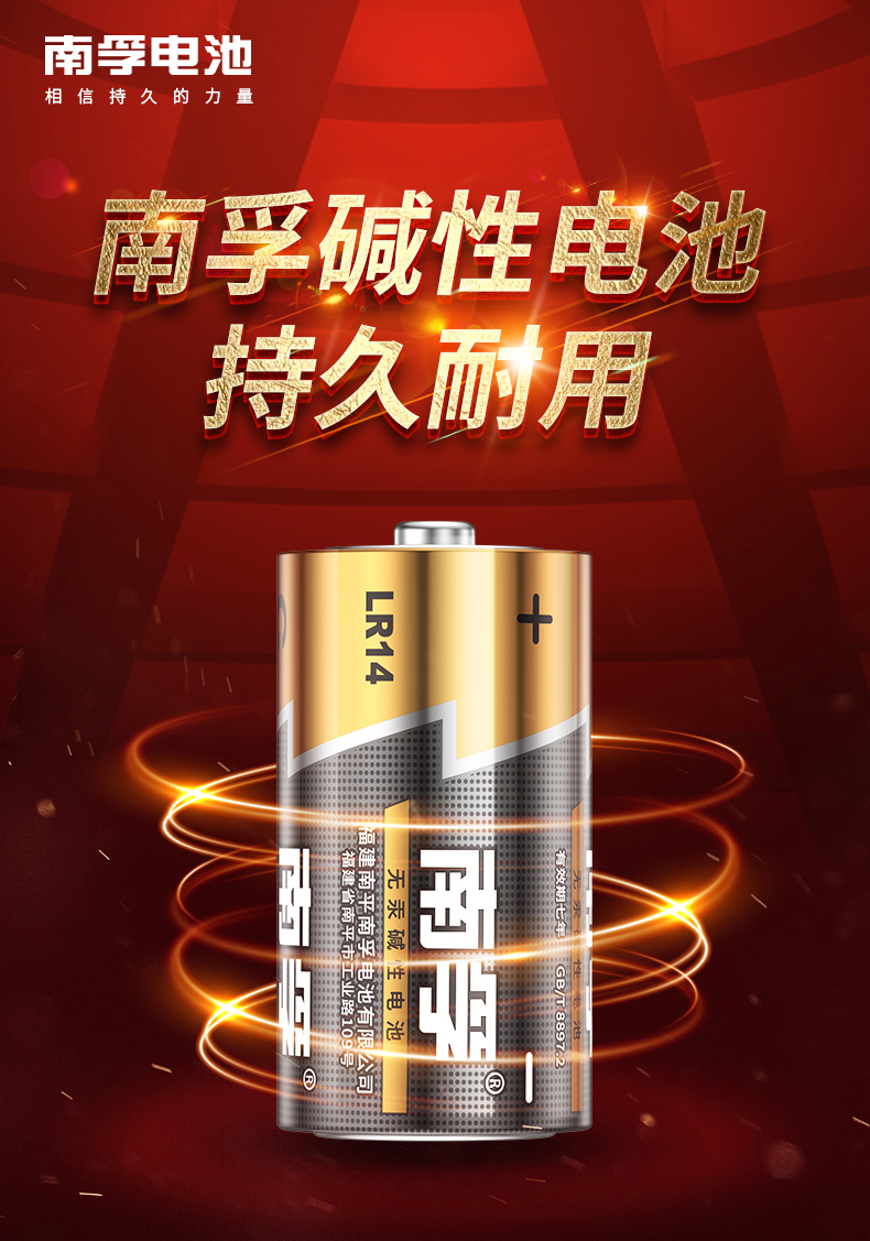 南孚LR14-2B 2號電池2pcs *12