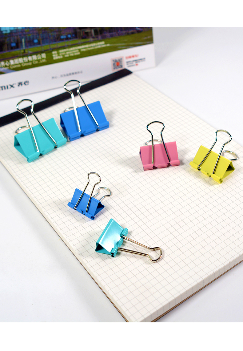 齊心（COMIX）彩色長尾夾/票據(jù)夾/燕尾夾/鐵夾子包郵 B3634票夾48只 25MM