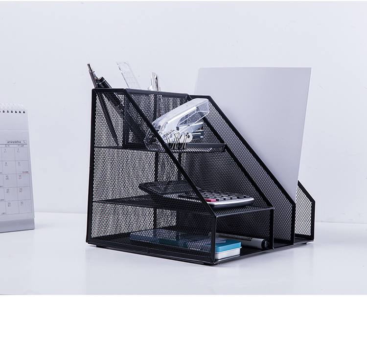 得力9832組合式文件框(黑)